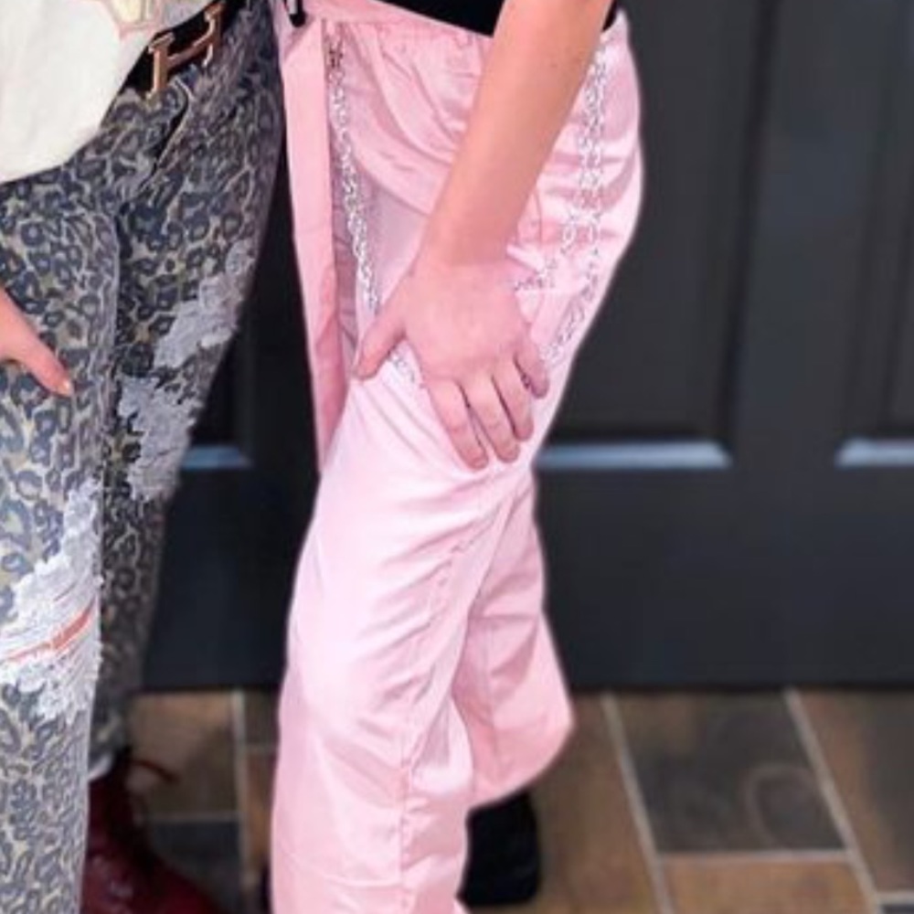 Pink cargo pants used once